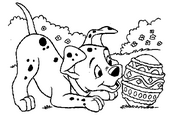 coloriage le dalmatien trouve l oeuf de paques